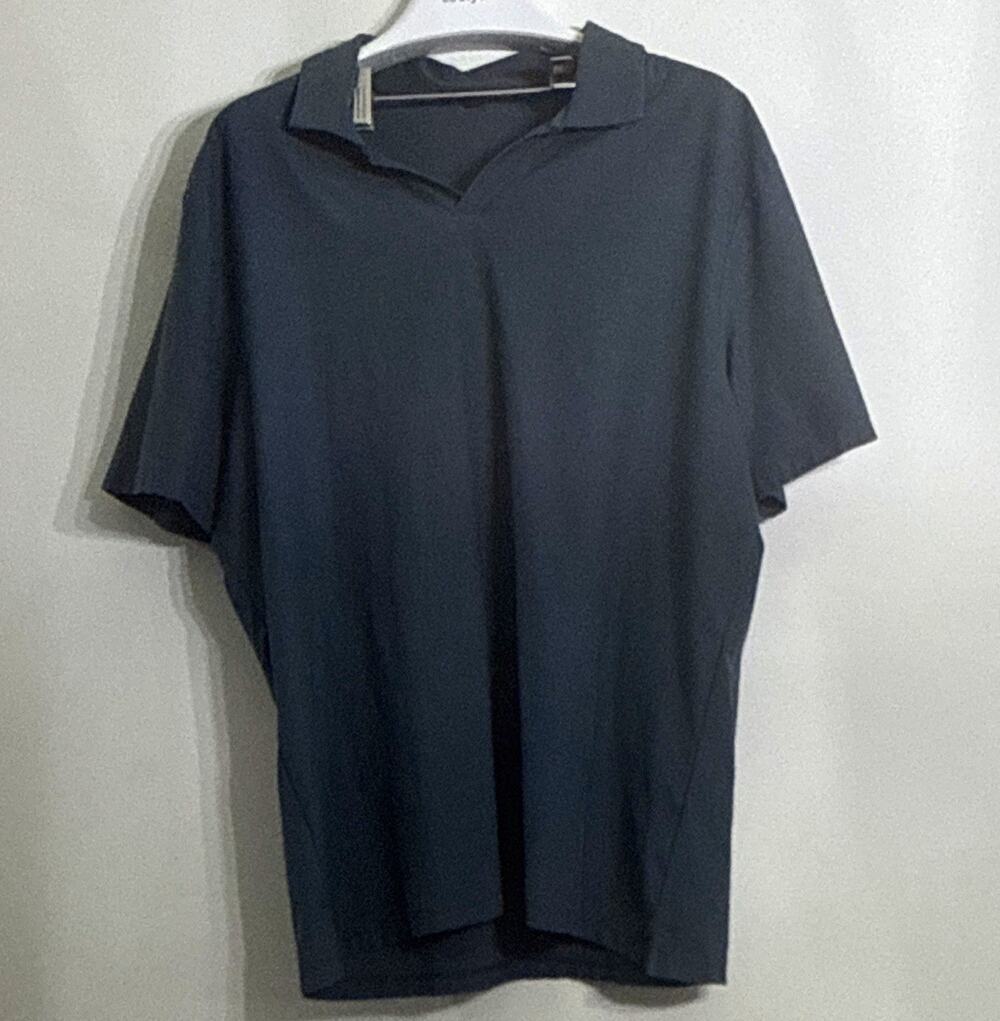 Robert Barakett Men’s Polo Shirt L Regular Blue Solid Short Sleeve Collared